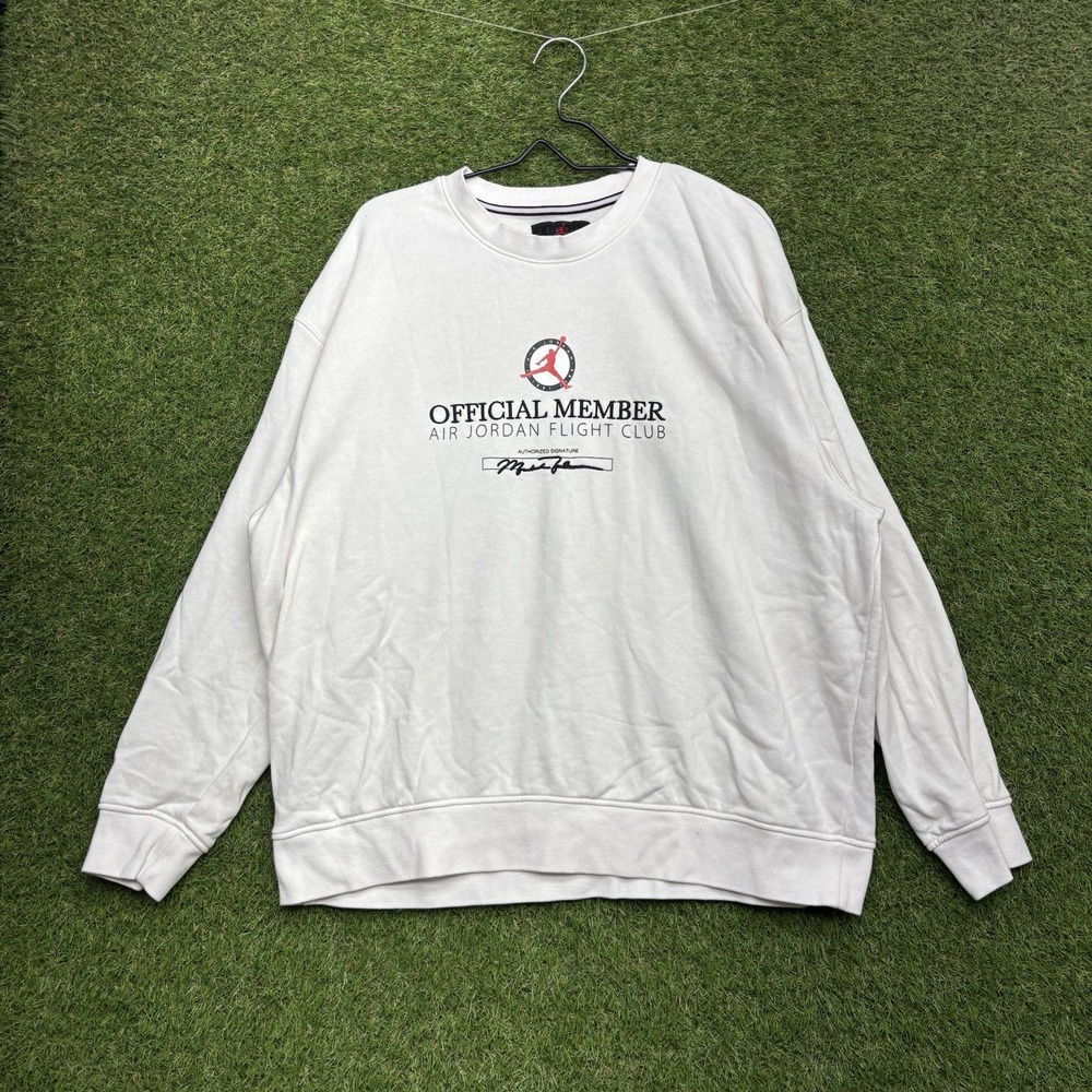 Air Jordan Flight MVP Sweatshirt Mens 2XL Lightweight Fleece White DX9647-100
